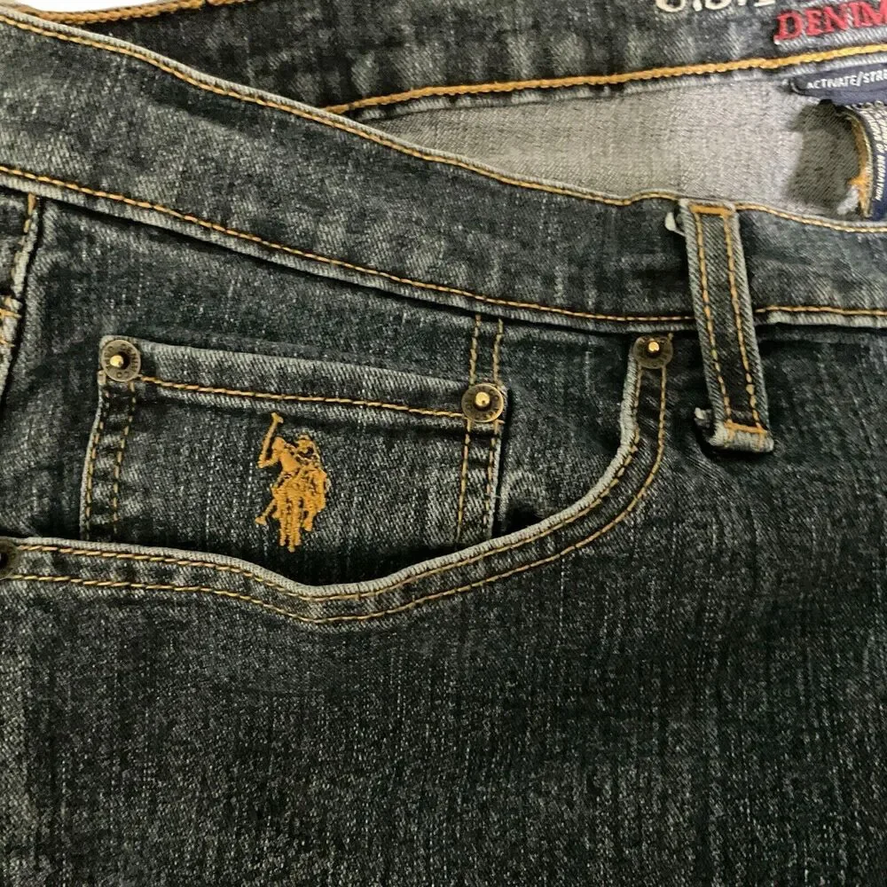 US Polo Assn Denim Co ACTUAL SIZE 38x29 Jeans Men's Straight‎ Leg Tag Size 38x30
